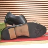 Gucci Men's Black Leather Logo Oxfords