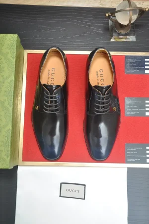 gucci-mens-leather-logo-oxford-european-craft-overhead-view Gucci Men's Leather Logo Oxford - European Craft