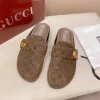 Gucci New Sol Mule Suede Slides with Monogram Design