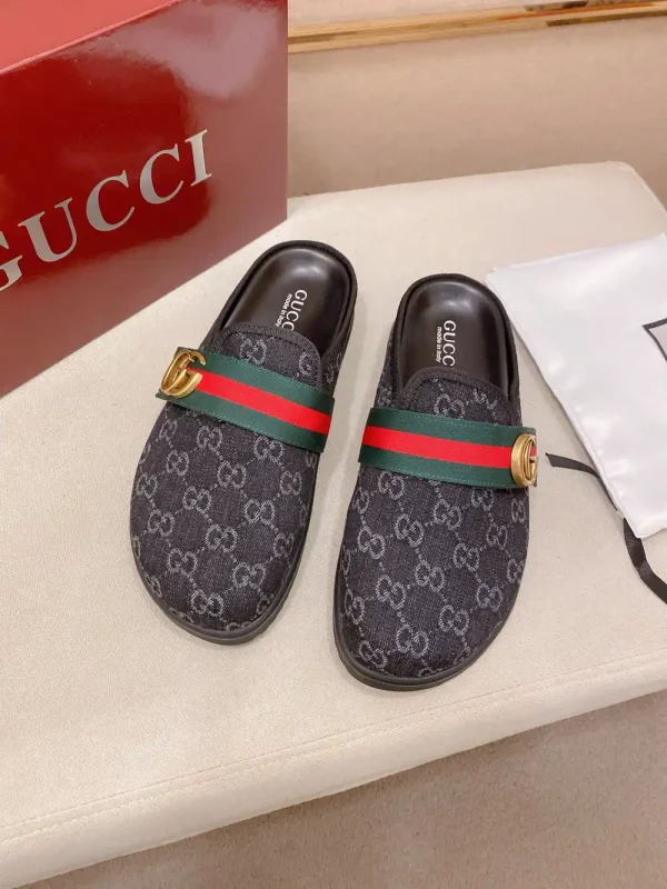 Gucci New Sol Mule Men's Black Canvas Slides