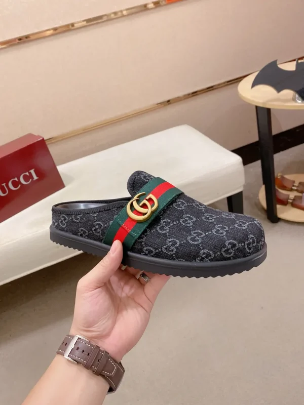 Gucci New Sol Mule Men's Black Canvas Slides