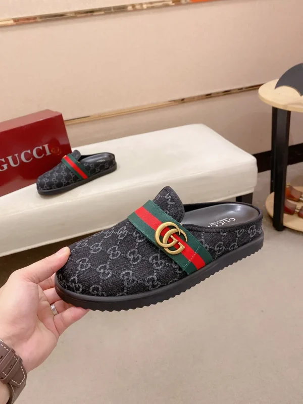 Gucci New Sol Mule Men's Black Canvas Slides
