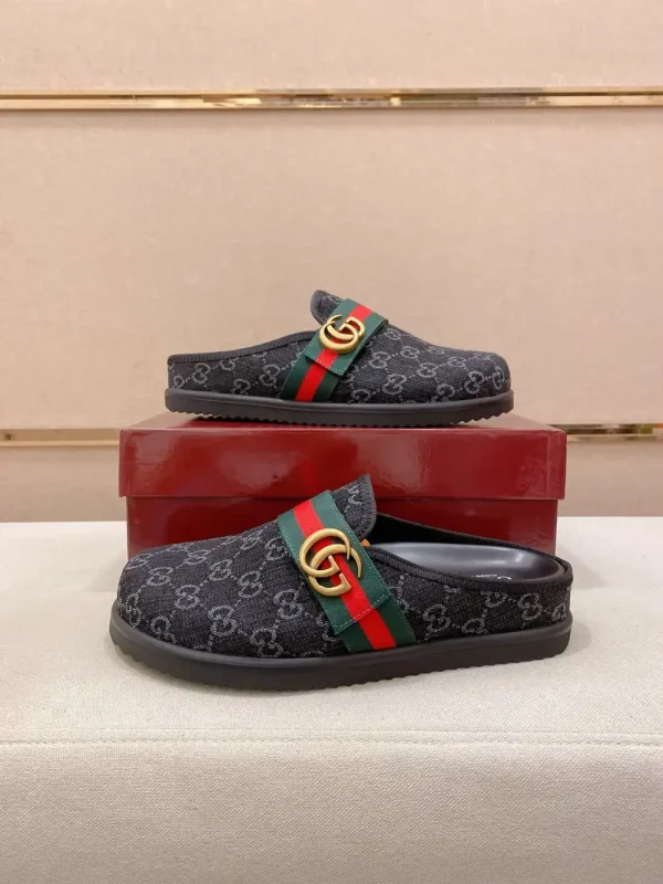 Gucci New Sol Mule Men's Black Canvas Slides
