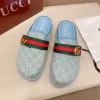 Gucci New Sol Mule Men's Slides - Blue Canvas