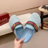 Gucci New Sol Mule Men's Slides - Blue Canvas