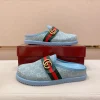 Gucci New Sol Mule Men's Slides - Blue Canvas