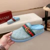 Gucci New Sol Mule Men's Slides - Blue Canvas