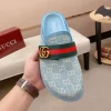 Gucci New Sol Mule Men's Slides - Blue Canvas