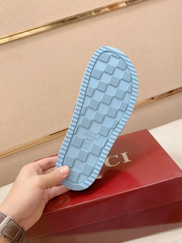Gucci New Sol Mule Men's Slides - Blue Canvas