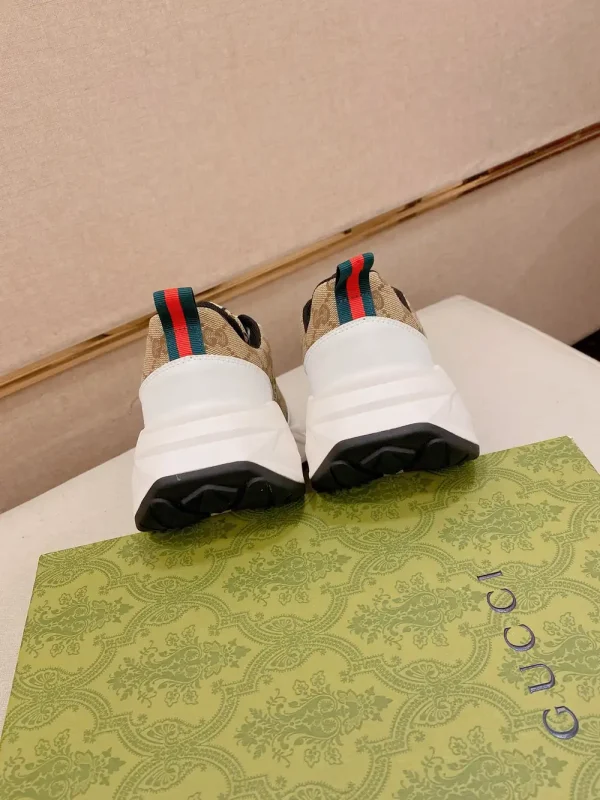 gucci-rhyton-mens-beige-canvas-sneaker-unique-back-view Gucci Rhyton Men's Beige Canvas Sneaker - Unique Design