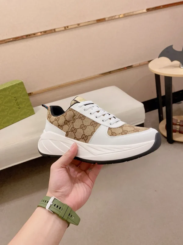 gucci-rhyton-mens-beige-canvas-sneaker-unique-side-view-3 Gucci Rhyton Men's Beige Canvas Sneaker - Unique Design