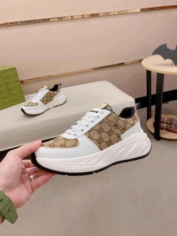 gucci-rhyton-mens-beige-canvas-sneaker-unique-side-view-4 Gucci Rhyton Men's Beige Canvas Sneaker - Unique Design