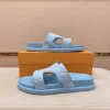 louis-vuitton-oasis-mule-mens-blue-slide-side-view Louis Vuitton Oasis Mule Men's Blue Leather Slide