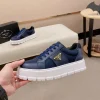 Prada Double Wheel Men's Blue Leather Sneaker