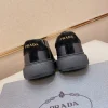 Prada Men's Black Leather Sneakers with Lambskin Lining
