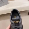 Prada Men's Black Leather Sneakers with Lambskin Lining