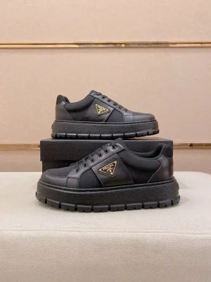 Prada Prax 2.0 Men's Black Leather Sneaker