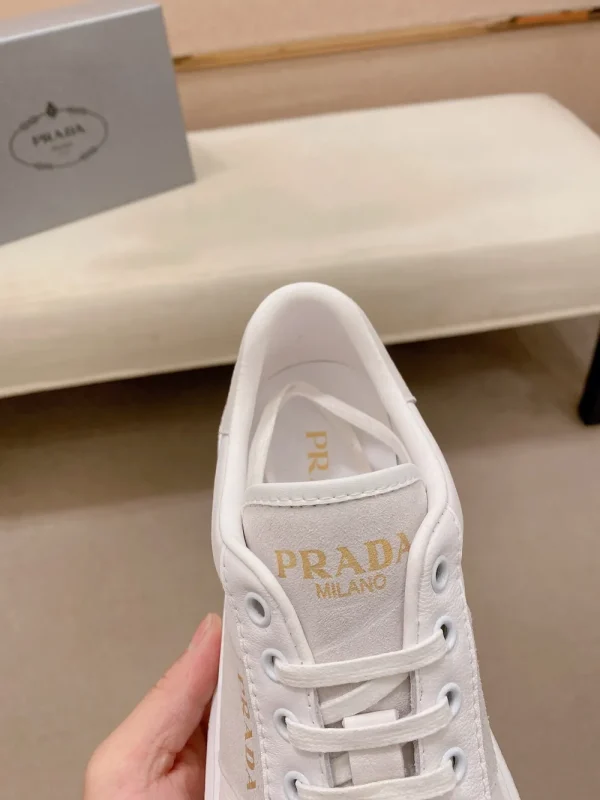 Prada Downtown Bold Men's White Leather Sneaker