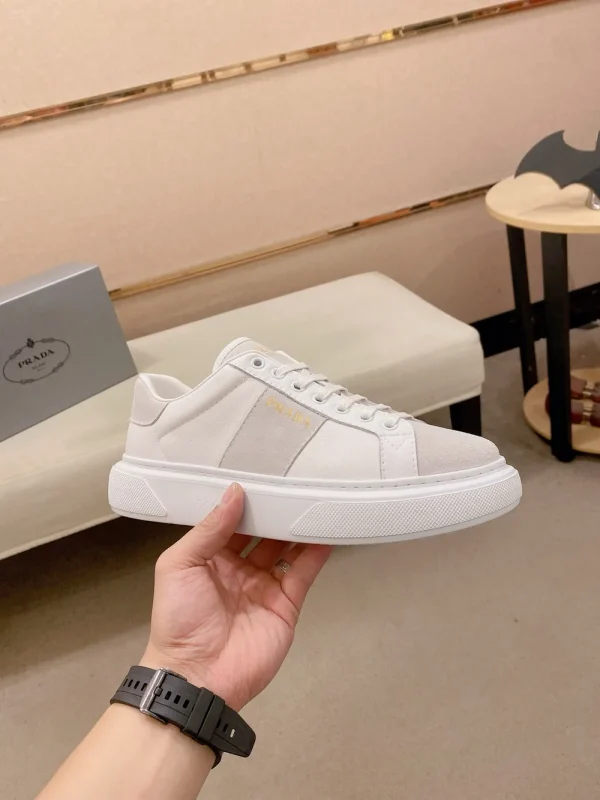 Prada Downtown Bold Men's White Leather Sneaker