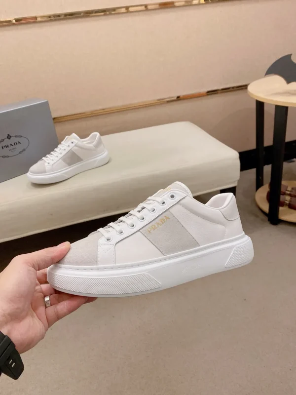 Prada Downtown Bold Men's White Leather Sneaker