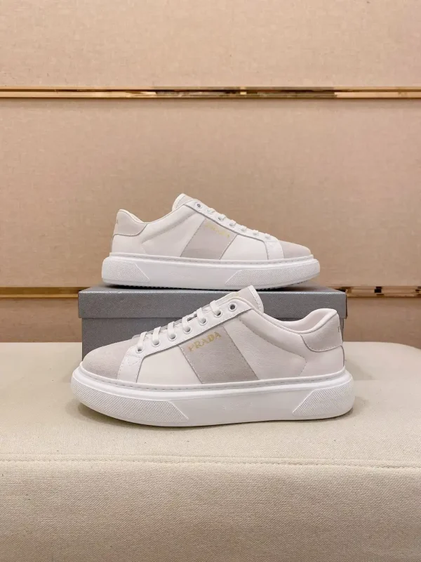 Prada Downtown Bold Men's White Leather Sneaker