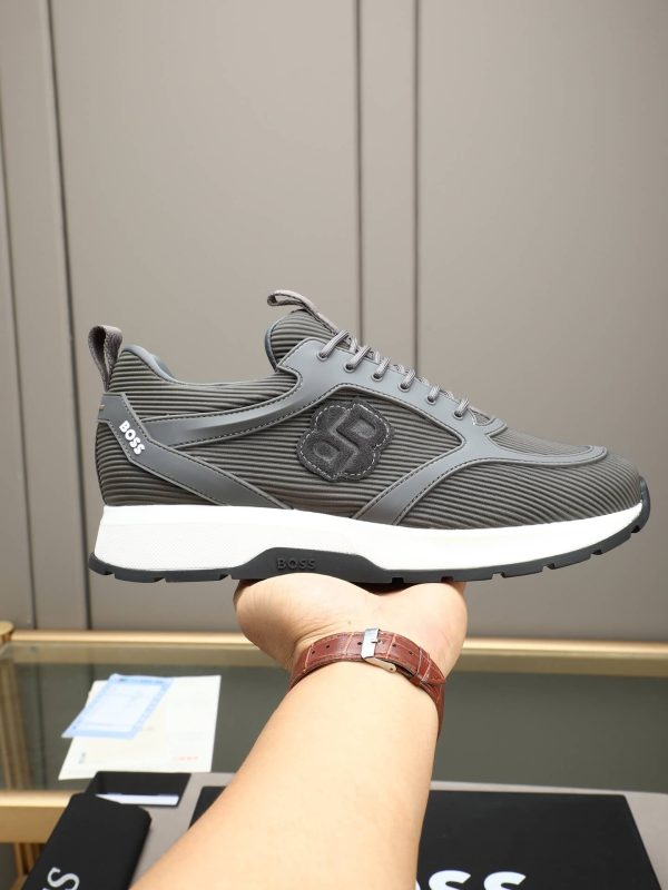 BOSS Monogram Mixed-Material Runner Sneakers – Dark Grey (3) BOSS Monogram Mixed-Material Runner Sneakers – Dark Grey