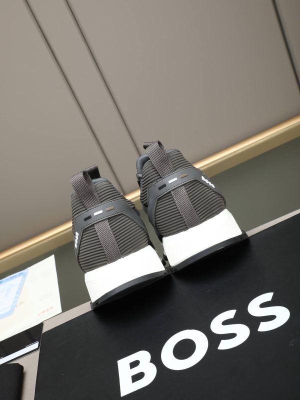 BOSS Monogram Mixed-Material Runner Sneakers – Dark Grey (4) BOSS Monogram Mixed-Material Runner Sneakers – Dark Grey
