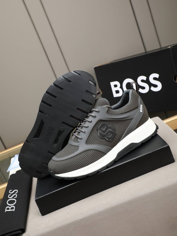 BOSS Monogram Mixed-Material Runner Sneakers – Dark Grey (6) BOSS Monogram Mixed-Material Runner Sneakers – Dark Grey