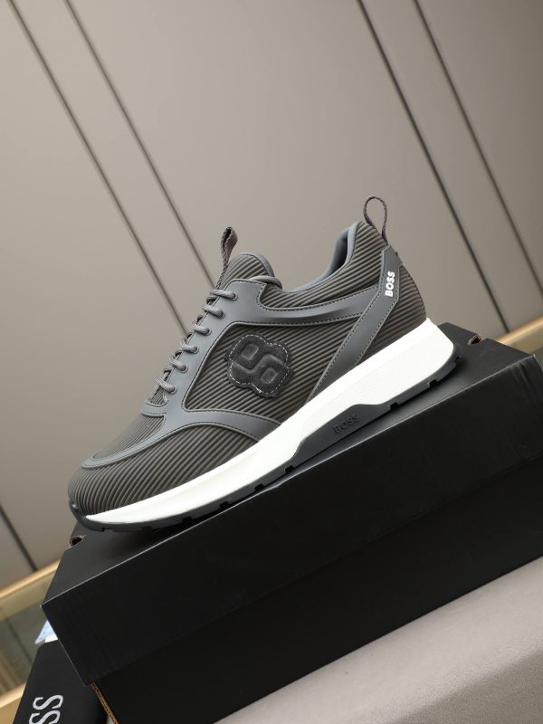BOSS Monogram Mixed-Material Runner Sneakers – Dark Grey (7) BOSS Monogram Mixed-Material Runner Sneakers – Dark Grey