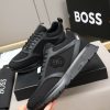 BOSS Monogram Mixed-Material Runner Sneakers – Triple Black (2) BOSS Monogram Mixed-Material Runner Sneakers – Triple Black