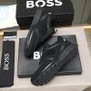 BOSS Monogram Mixed-Material Runner Sneakers – Triple Black (9) BOSS Monogram Mixed-Material Runner Sneakers – Triple Black