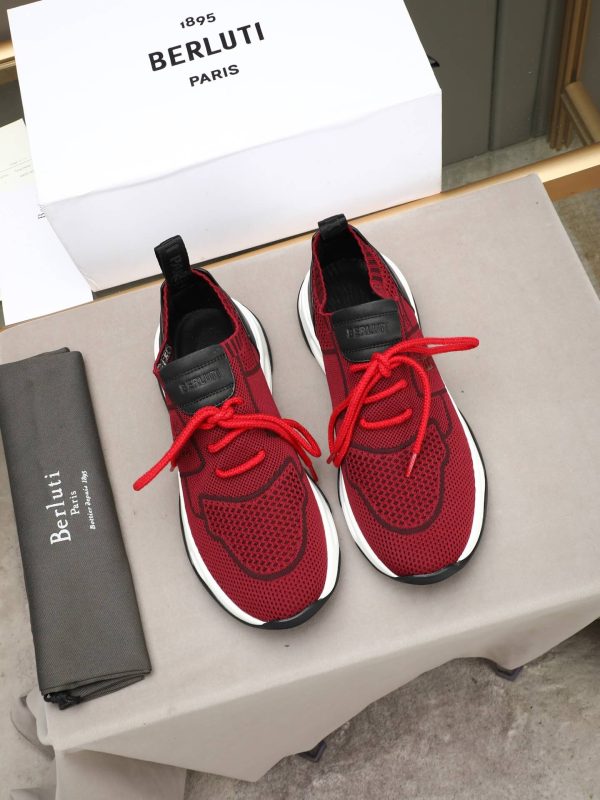 Berluti Shadow Technical Knit Sneaker – Deep Red & Black (1) Berluti Shadow Technical Knit Sneaker – Deep Red & Black