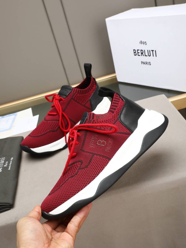 Berluti Shadow Technical Knit Sneaker – Deep Red & Black (7) Berluti Shadow Technical Knit Sneaker – Deep Red & Black