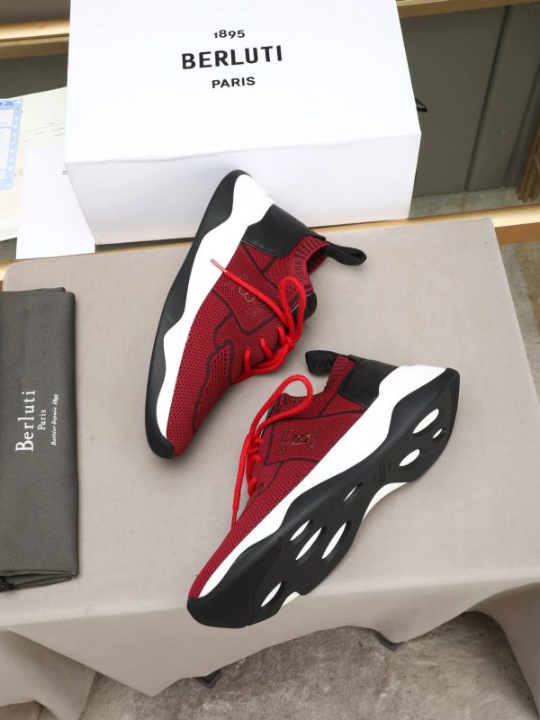 Berluti Shadow Technical Knit Sneaker – Deep Red & Black (8) Berluti Shadow Technical Knit Sneaker – Deep Red & Black