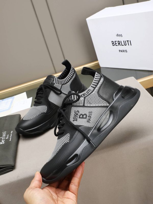 Berluti Shadow Technical Knit Sneaker – Grey & Black (3) Berluti Shadow Technical Knit Sneaker – Grey & Black