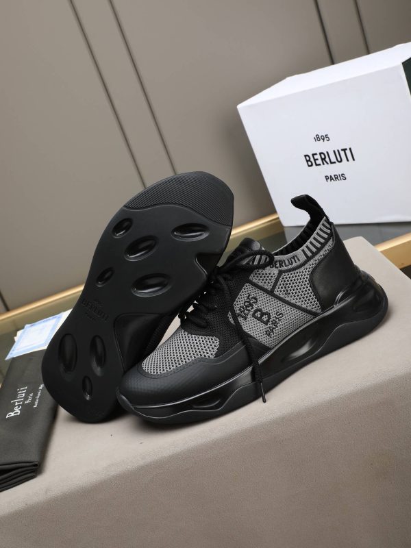 Berluti Shadow Technical Knit Sneaker – Grey & Black (5) Berluti Shadow Technical Knit Sneaker – Grey & Black