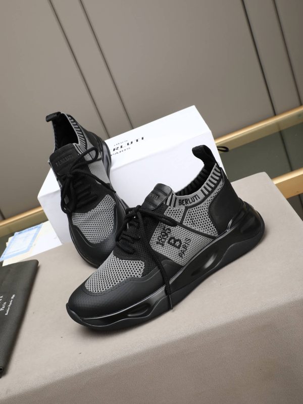 Berluti Shadow Technical Knit Sneaker – Grey & Black (6) Berluti Shadow Technical Knit Sneaker – Grey & Black