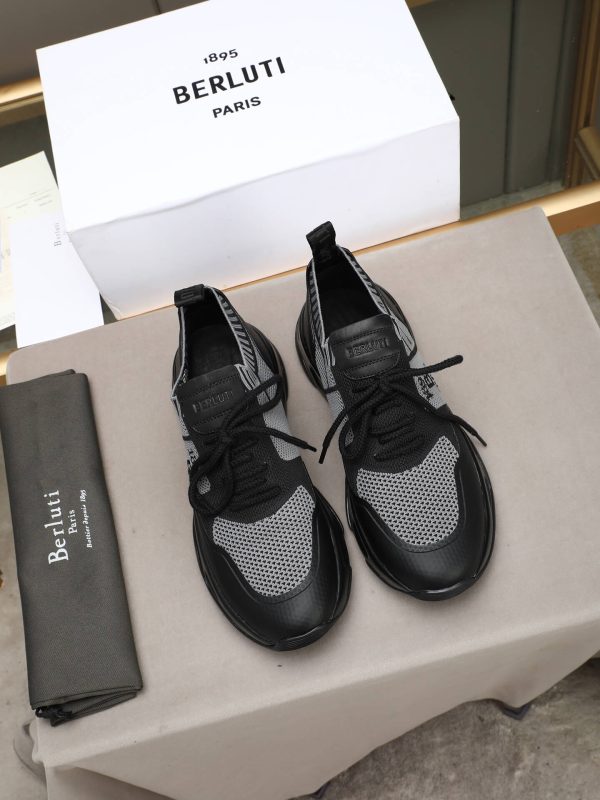 Berluti Shadow Technical Knit Sneaker – Grey & Black (8) Berluti Shadow Technical Knit Sneaker – Grey & Black
