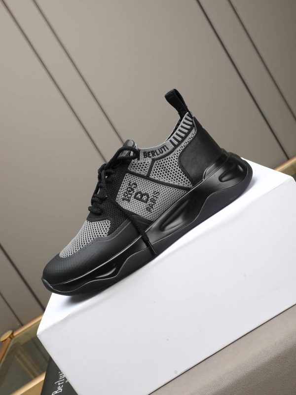 Berluti Shadow Technical Knit Sneaker – Grey & Black (9) Berluti Shadow Technical Knit Sneaker – Grey & Black