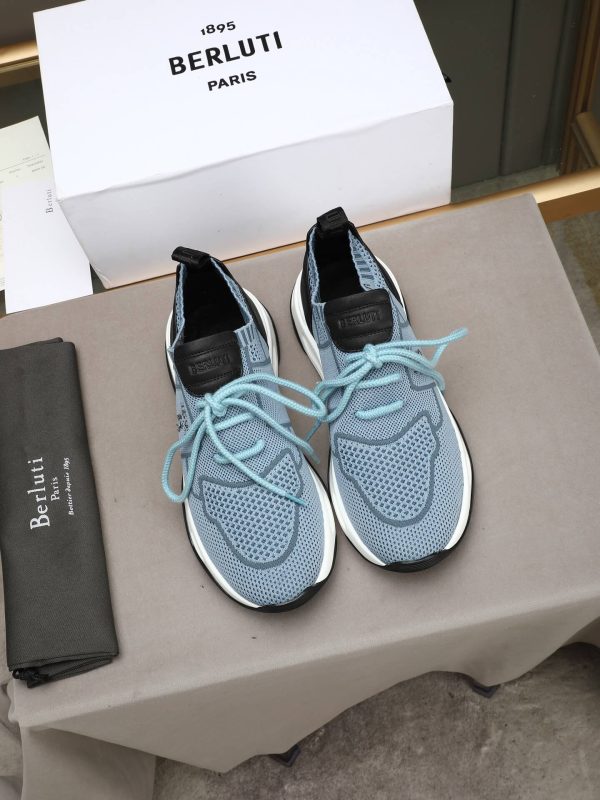 Berluti Shadow Technical Knit Sneaker – Light Blue & Black (8) Berluti Shadow Technical Knit Sneaker – Light Blue & Black