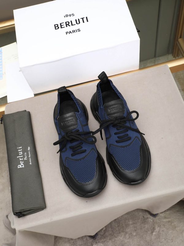 Berluti Shadow Technical Knit Sneaker – Navy Blue & Black (1) Berluti Shadow Technical Knit Sneaker – Navy Blue & Black