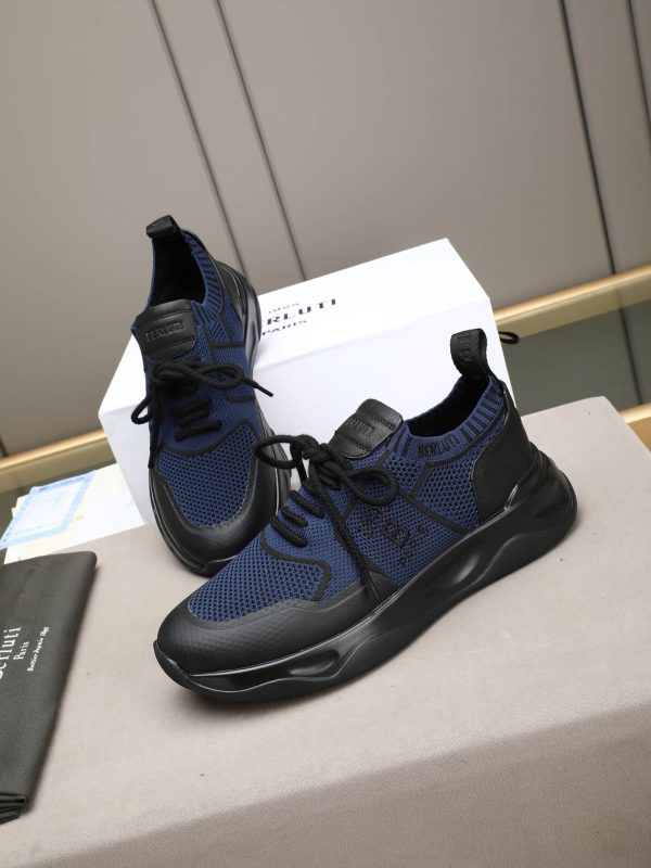 Berluti Shadow Technical Knit Sneaker – Navy Blue & Black (9) Berluti Shadow Technical Knit Sneaker – Navy Blue & Black