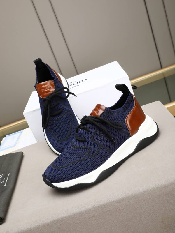 Berluti Shadow Technical Knit Sneaker – Navy Blue & Brown (1) Berluti Shadow Technical Knit Sneaker – Navy Blue & Brown