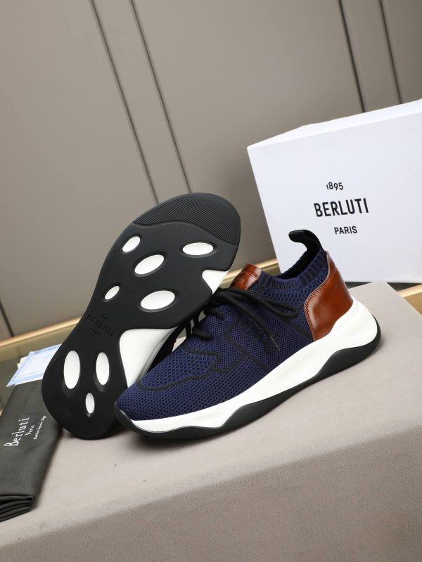 Berluti Shadow Technical Knit Sneaker – Navy Blue & Brown (2) Berluti Shadow Technical Knit Sneaker – Navy Blue & Brown