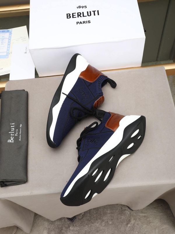 Berluti Shadow Technical Knit Sneaker – Navy Blue & Brown (3) Berluti Shadow Technical Knit Sneaker – Navy Blue & Brown