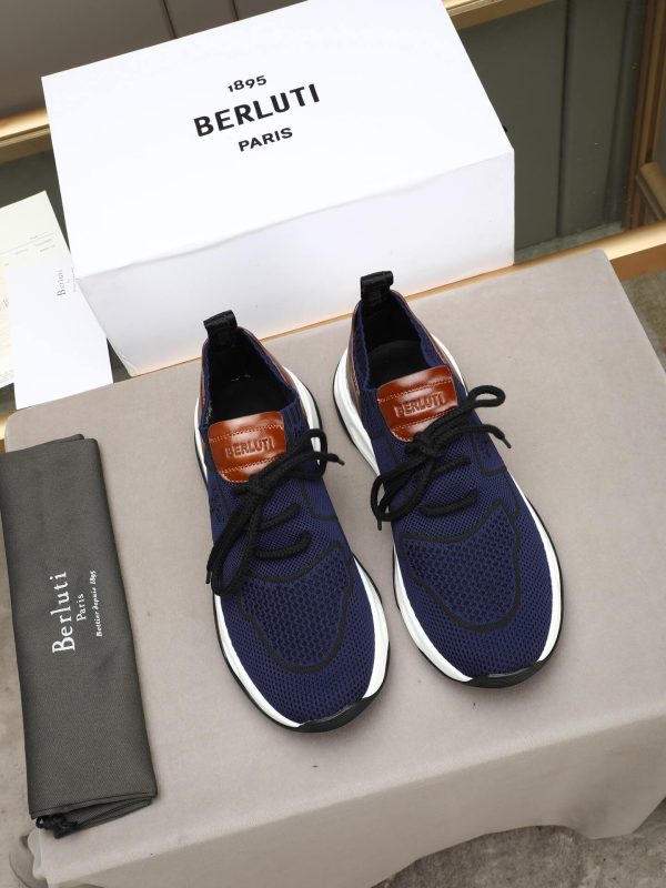 Berluti Shadow Technical Knit Sneaker – Navy Blue & Brown (4) Berluti Shadow Technical Knit Sneaker – Navy Blue & Brown
