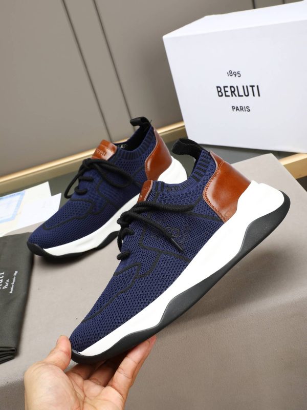 Berluti Shadow Technical Knit Sneaker – Navy Blue & Brown (7) Berluti Shadow Technical Knit Sneaker – Navy Blue & Brown