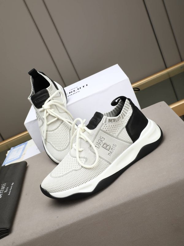Berluti Shadow Technical Knit Sneaker – White & Black (1) Berluti Shadow Technical Knit Sneaker – White & Black