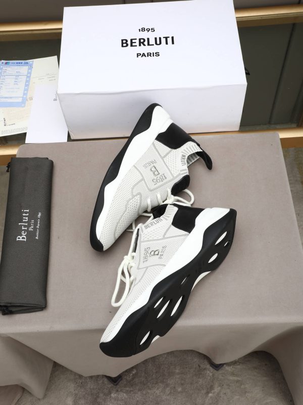 Berluti Shadow Technical Knit Sneaker – White & Black (3) Berluti Shadow Technical Knit Sneaker – White & Black