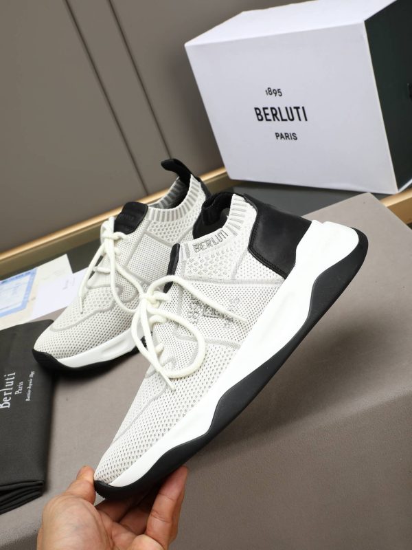 Berluti Shadow Technical Knit Sneaker – White & Black (4) Berluti Shadow Technical Knit Sneaker – White & Black